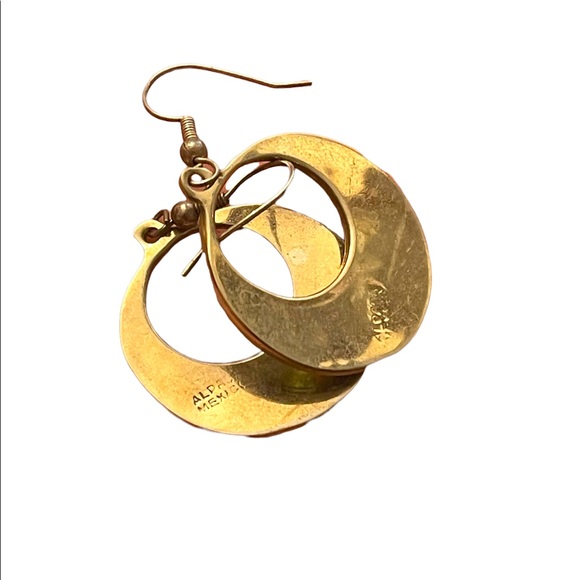 Vintage mexico abalone alpaca silver dangle earrings - Picture 6 of 6